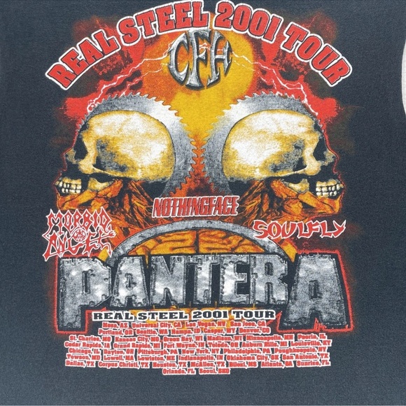 Vintage Pantera Tour T Shirt Men’s Size Large  2001 Real Steel Tour Sleeveless - Picture 11 of 11